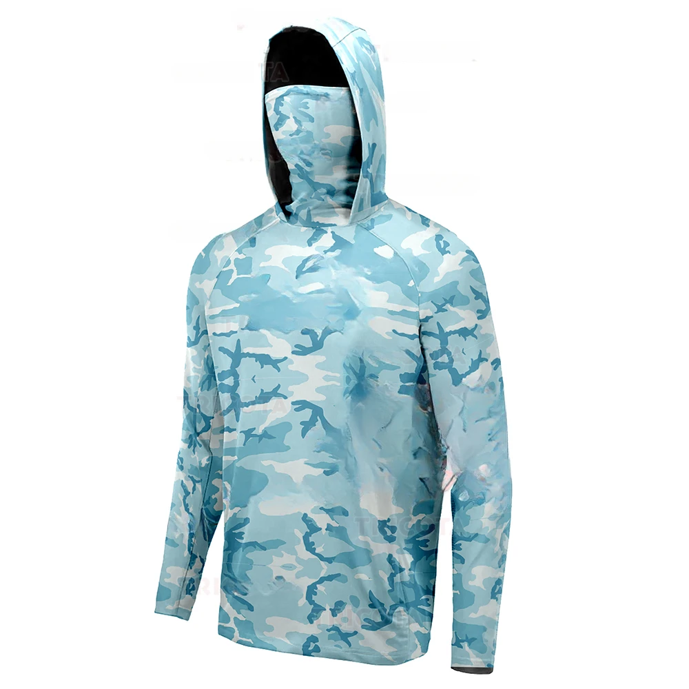 Men's Fishing Hoodie Shirts UP - Fishing Mask Sun Protection ulasan dan harga
